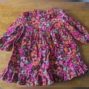 🤎5/$25🤎Gymboree Floral Corduroy Long Sleeve Dress 3T
